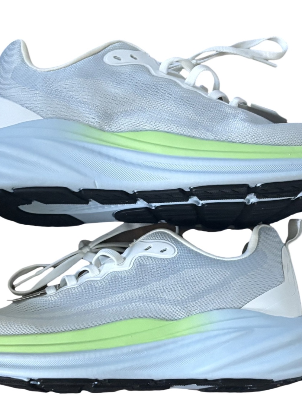 Avia Women’s White Athletic Sneakers with Lime Accent